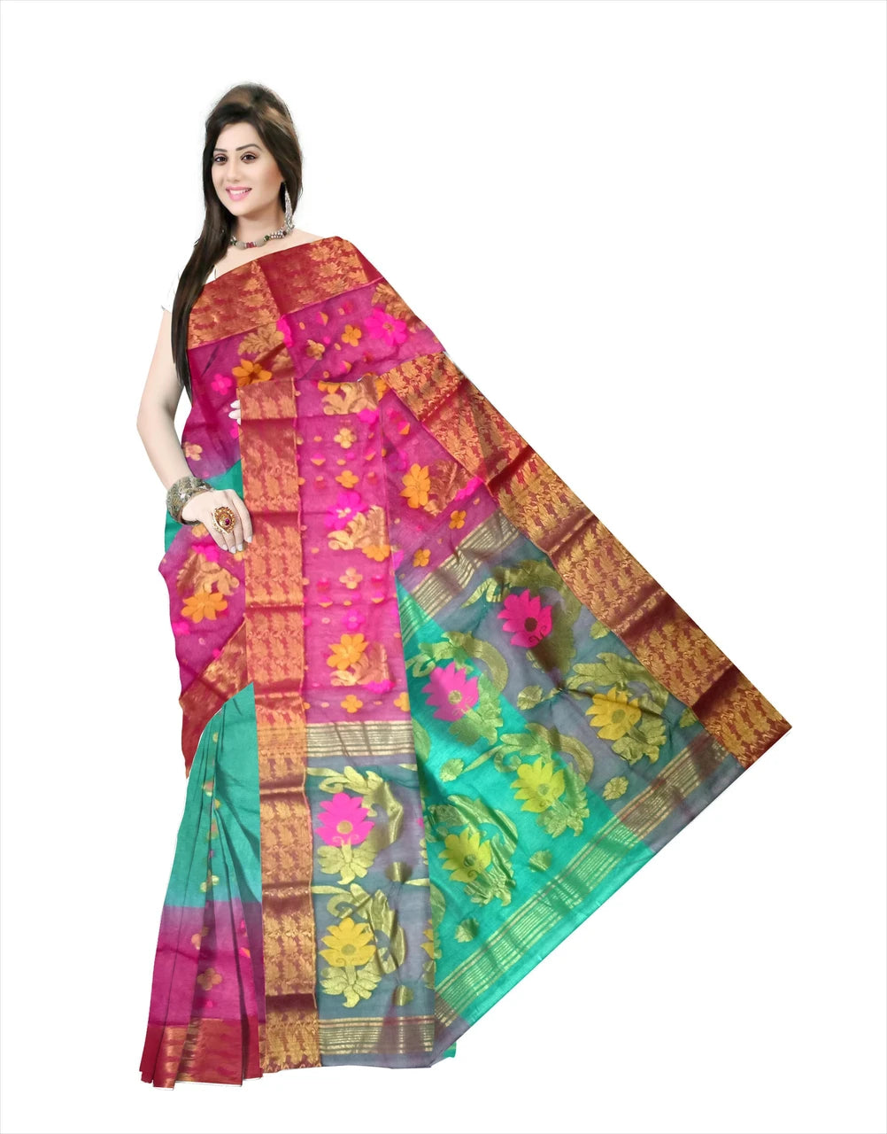 Pradip Fabrics Woven Tant Silk Blend Saree 