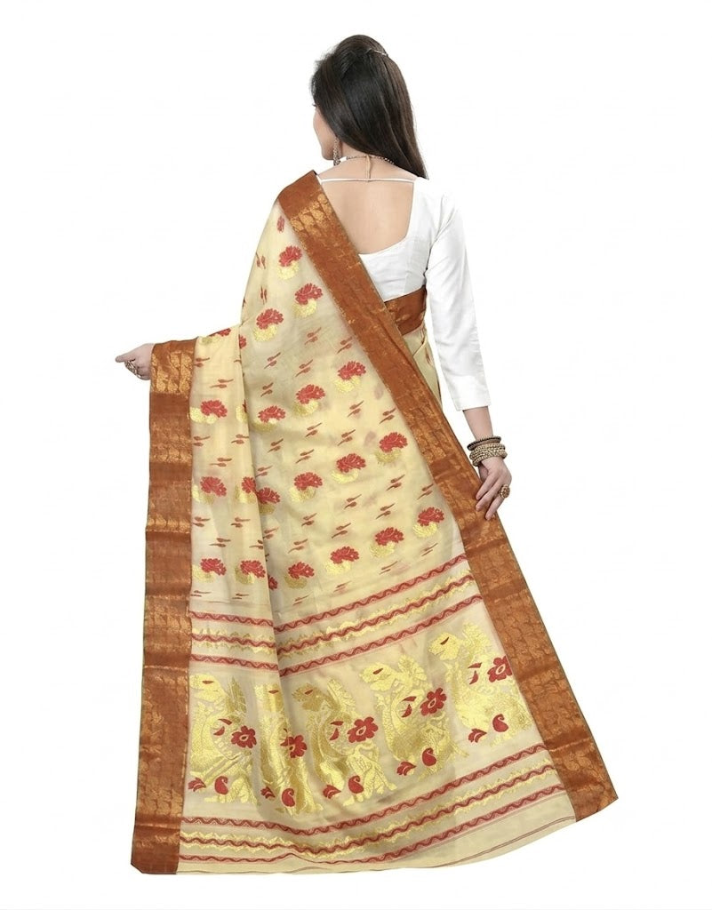 Pradip Fabrics Woven Tant Tussar Silk Saree