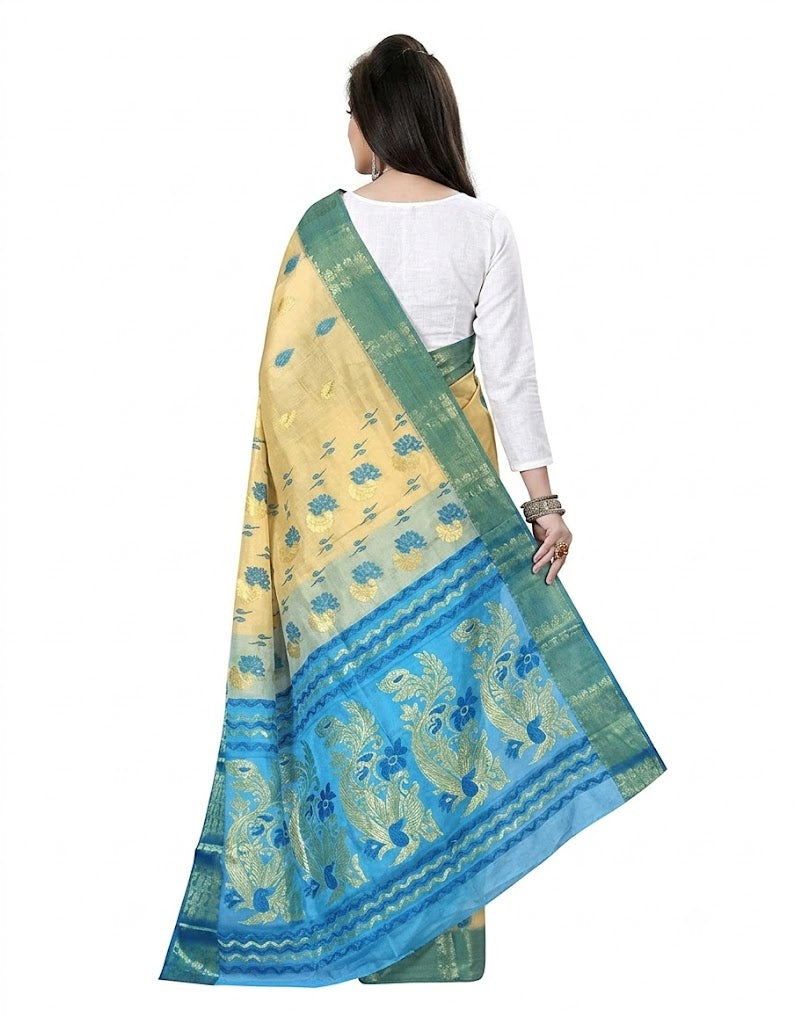 Pradip Fabrics Woven Tant Tussar Silk Saree