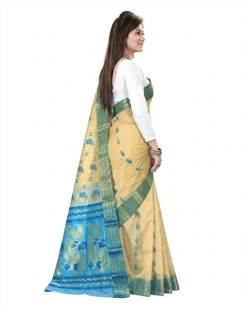 Pradip Fabrics Woven Tant Tussar Silk Saree