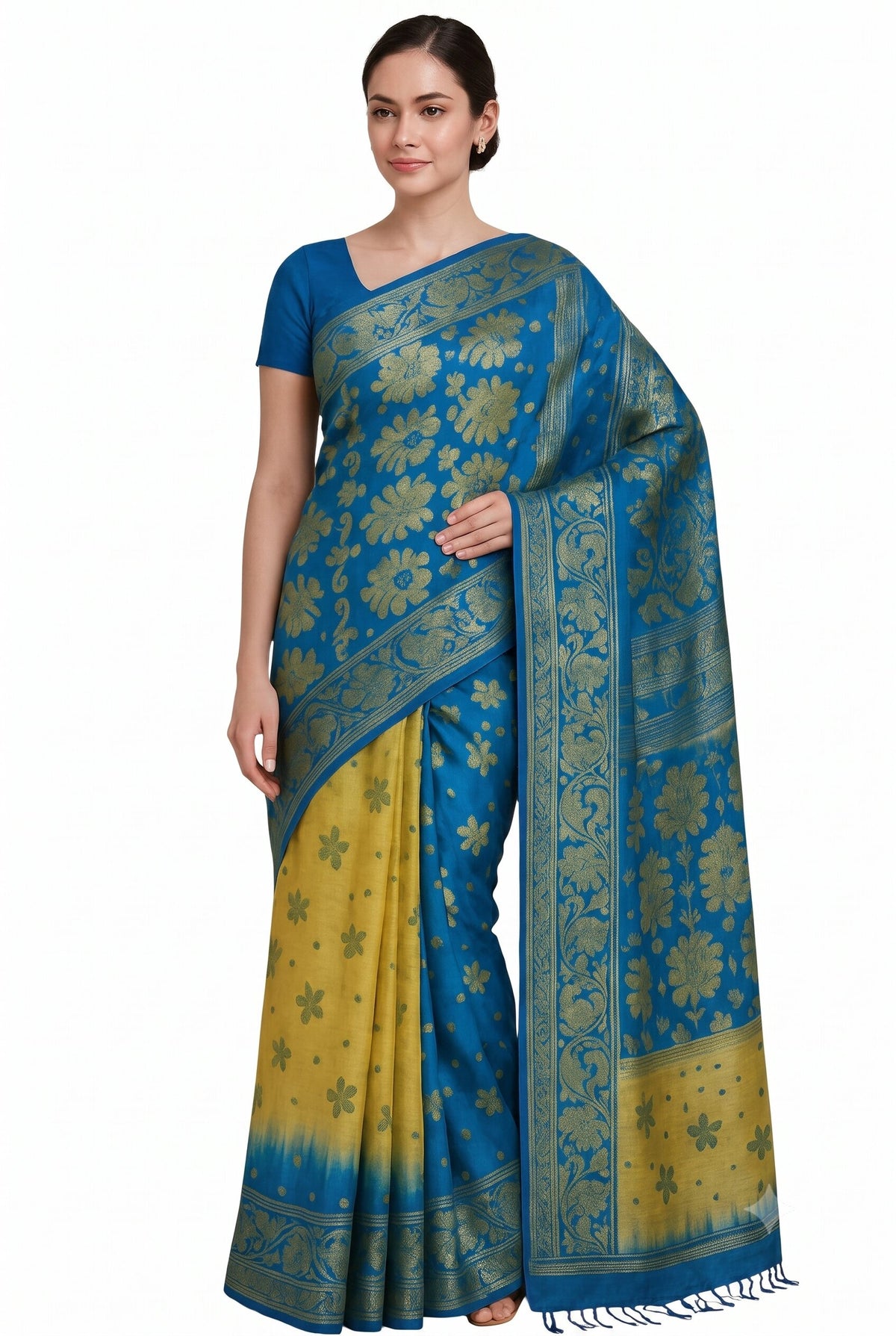 Pradip Fabrics Bengal Tant Baluchuri Saree for Women
