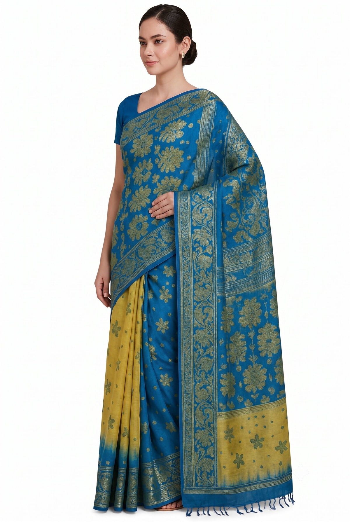 Pradip Fabrics Bengal Tant Baluchuri Saree for Women
