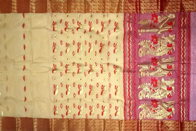 Pradip Fabrics Woven Tant Tussar Silk Saree