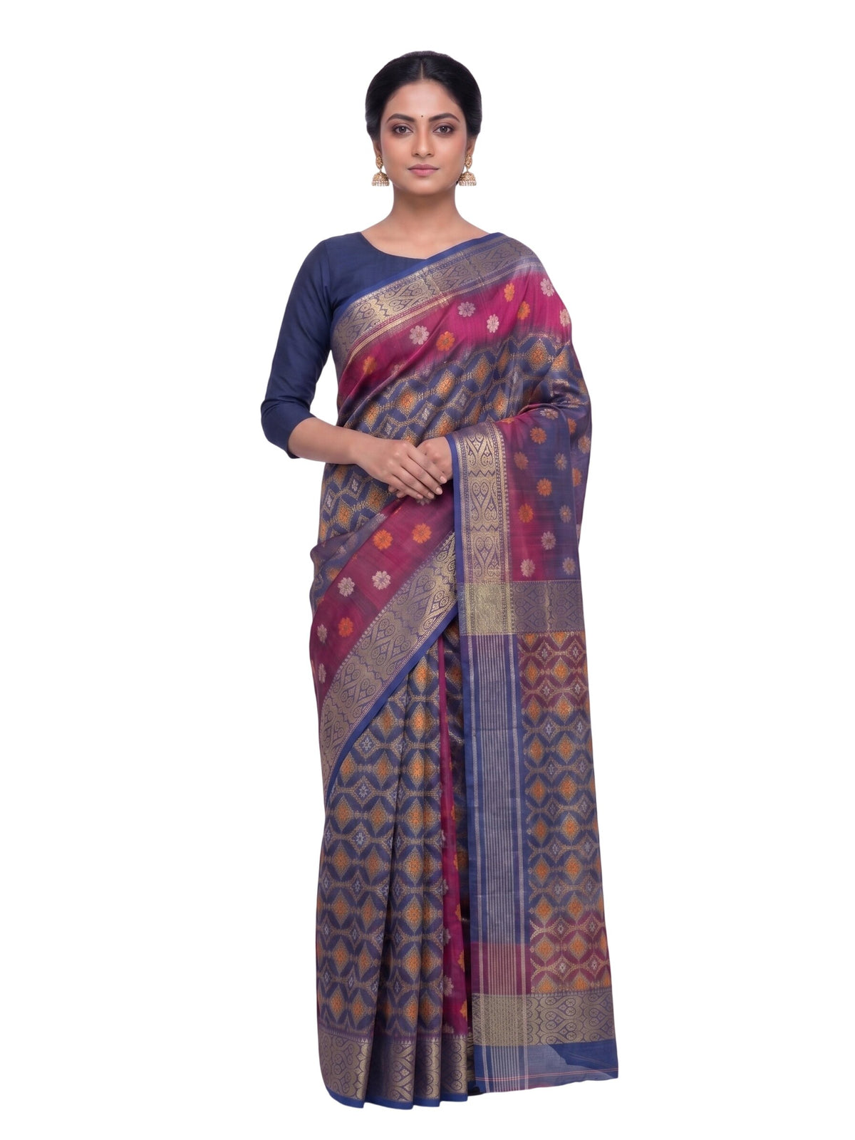 Pradip Fabrics Woven Tant Silk Blend Saree
