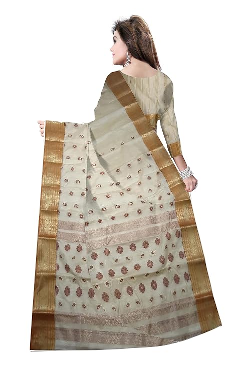 Pradip Fabrics Ethnic Women's Tant Tussar Silk  Saree.