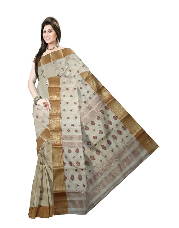 Pradip Fabrics Ethnic Women's Tant Tussar Silk  Saree.