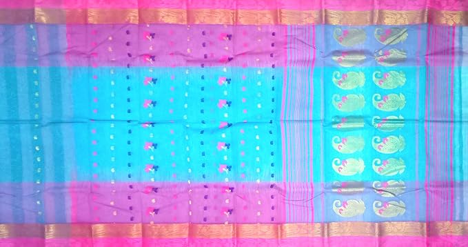 Pradip Fabrics Woven Tant Silk Blend Saree