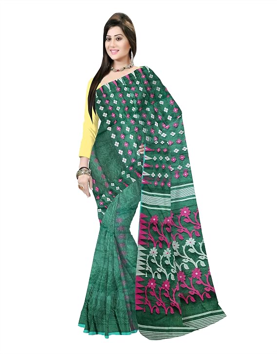 Pradip Fabrics Printed Tant Silk Blend Saree 