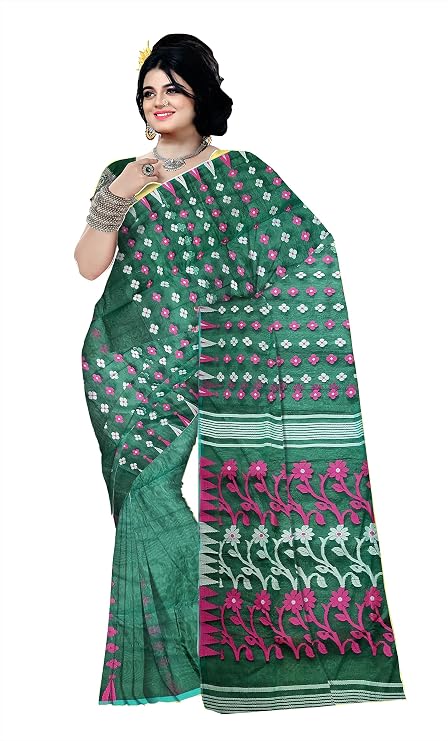 Pradip Fabrics Printed Tant Silk Blend Saree 