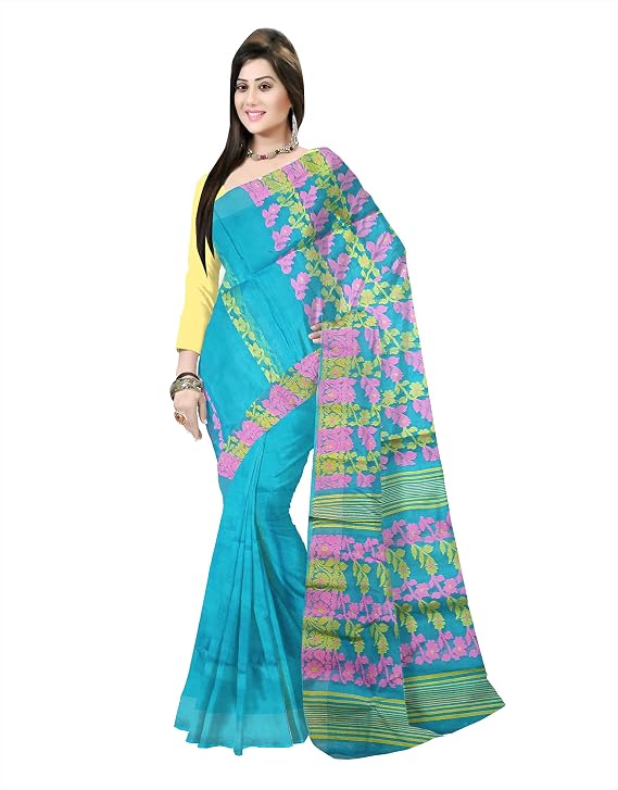 Pradip Fabrics Printed Tant Silk Blend Saree 