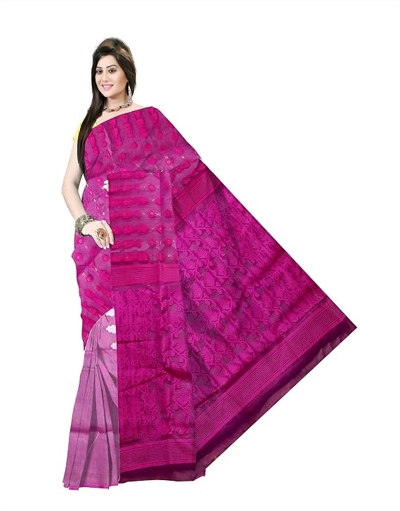 Pradip Fabrics Printed Tant Silk Blend Saree 