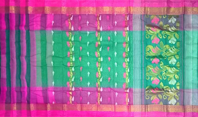 Pradip Fabrics Woven Tant Silk Blend Saree
