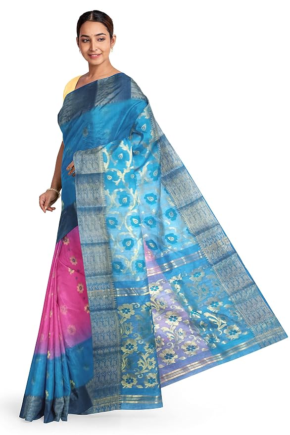 Pradip Fabrics Ethnic Women's Tant Silk Saree