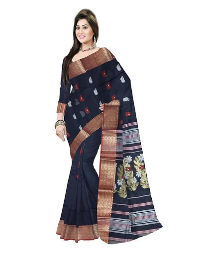 Pradip Fabrics Ethnic Women's Tant Cotton Silk Saree