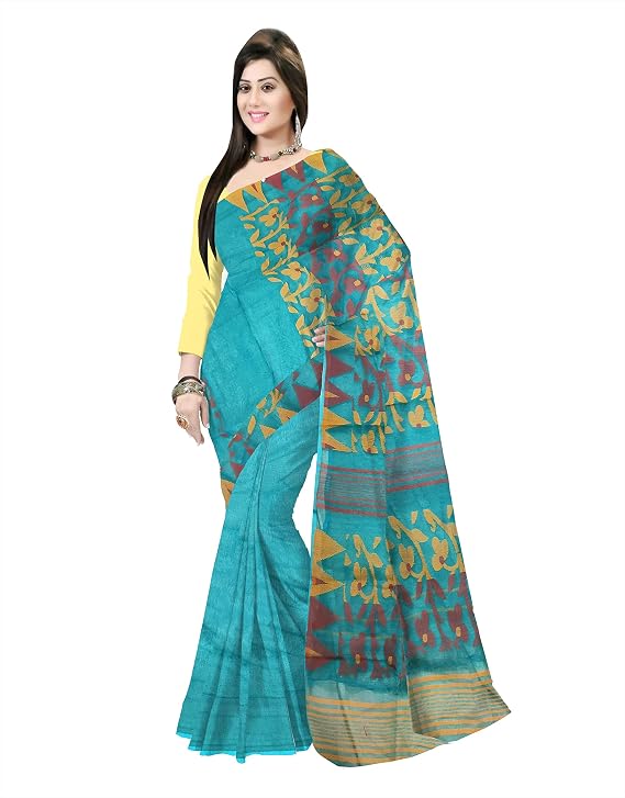 Pradip Fabrics Printed Tant Silk Blend Saree 