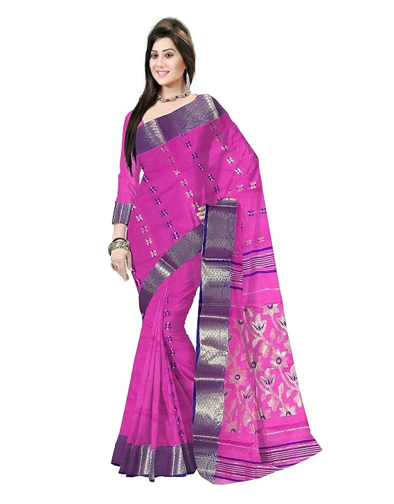 Pradip Fabrics Ethnic Women's Tant Cotton Silk Saree