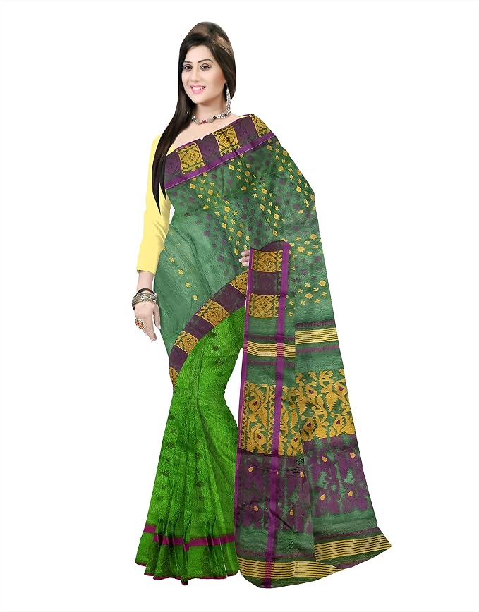 Pradip Fabrics Printed Tant Silk Blend Saree 