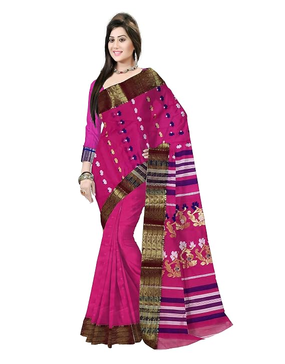 Pradip Fabrics Ethnic Women's Tant Cotton Silk Saree