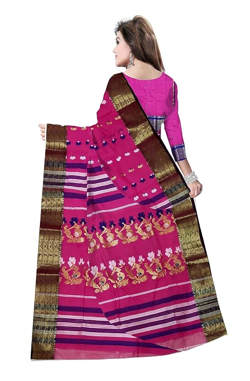 Pradip Fabrics Ethnic Women's Tant Cotton Silk Saree