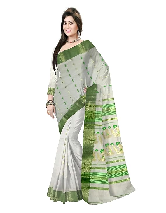 Pradip Fabrics Ethnic Women's Tant Cotton Silk Saree