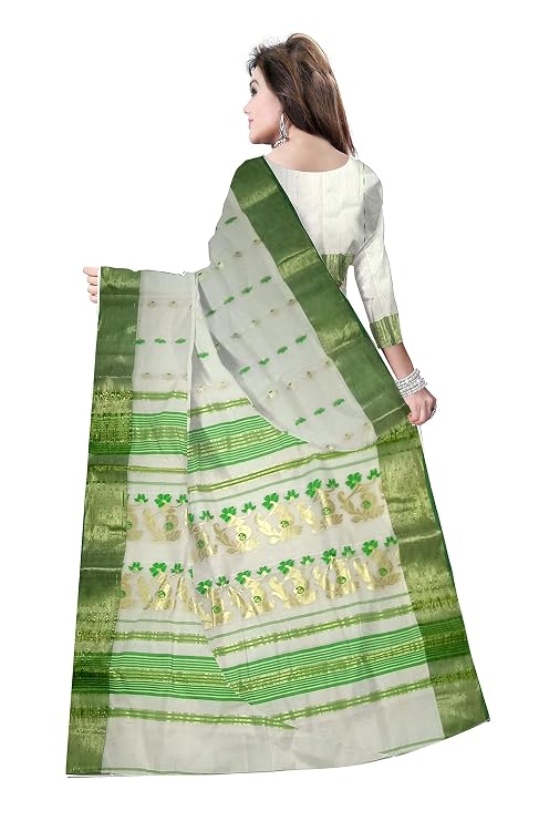 Pradip Fabrics Ethnic Women's Tant Cotton Silk Saree