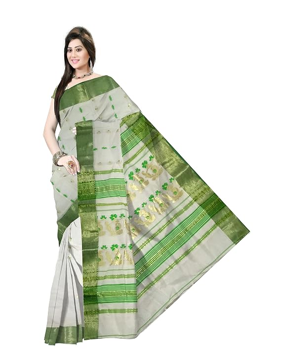 Pradip Fabrics Ethnic Women's Tant Cotton Silk Saree