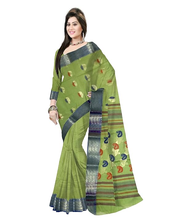Pradip Fabrics Ethnic Women's Tant Cotton Silk Saree