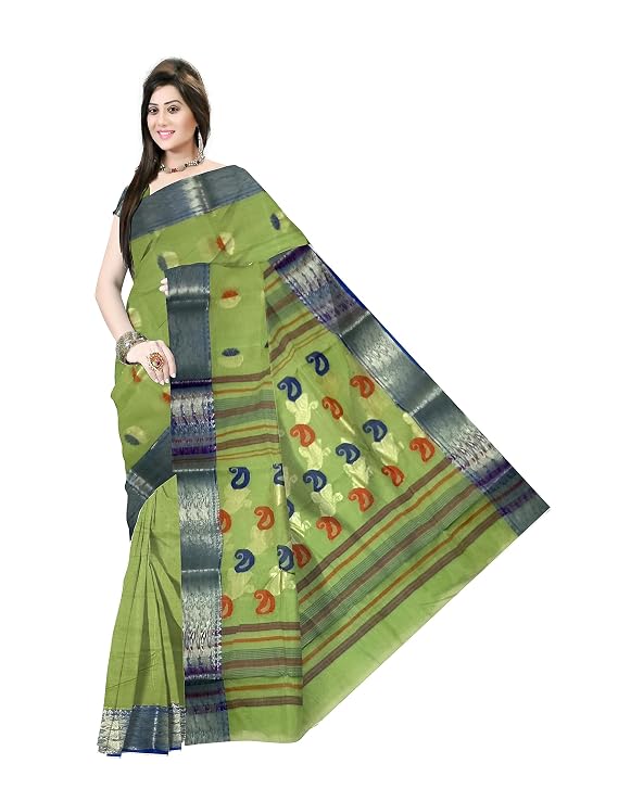 Pradip Fabrics Ethnic Women's Tant Cotton Silk Saree