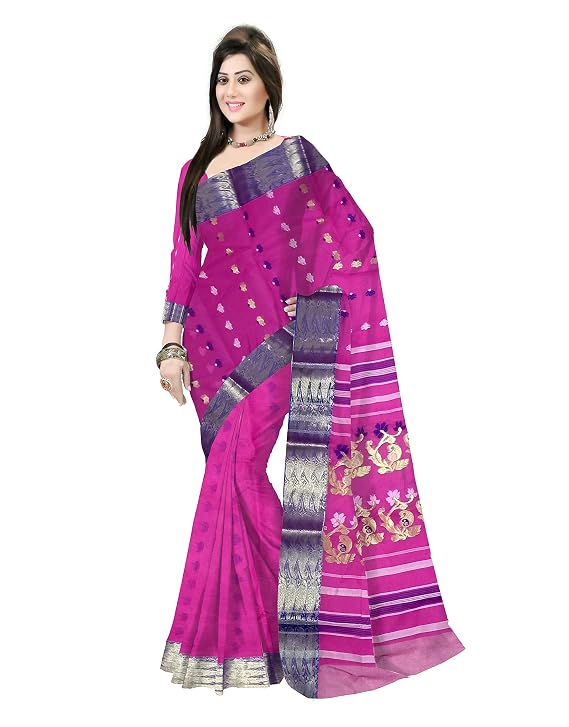 Pradip Fabrics Ethnic Women's Tant Cotton Silk Saree