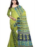 Pradip Fabrics Self Design Tant Silk Blend Saree