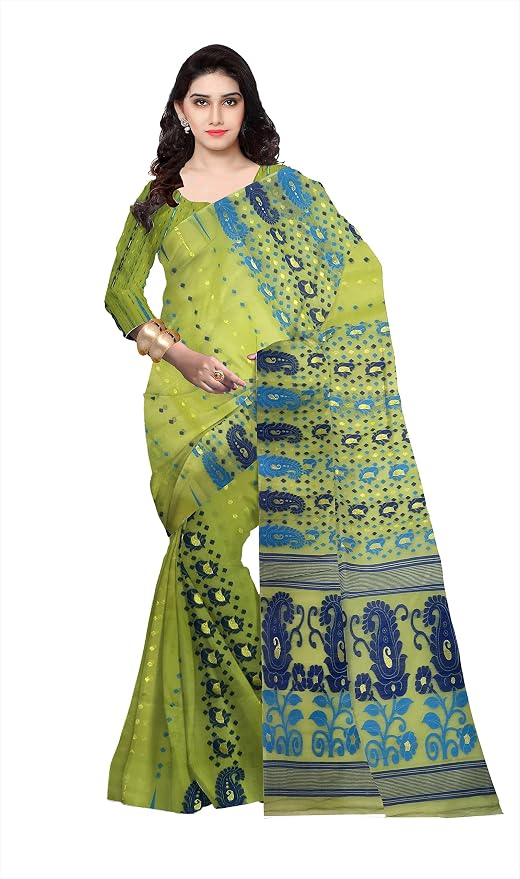 Pradip Fabrics Self Design Tant Silk Blend Saree
