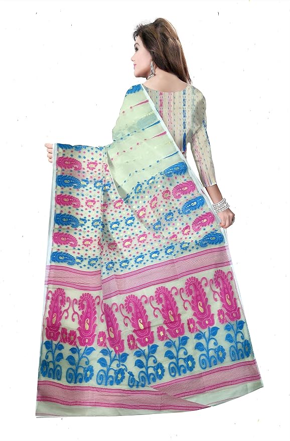 Pradip Fabrics Self Design Tant Silk Blend Saree