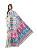 Pradip Fabrics Self Design Tant Silk Blend Saree