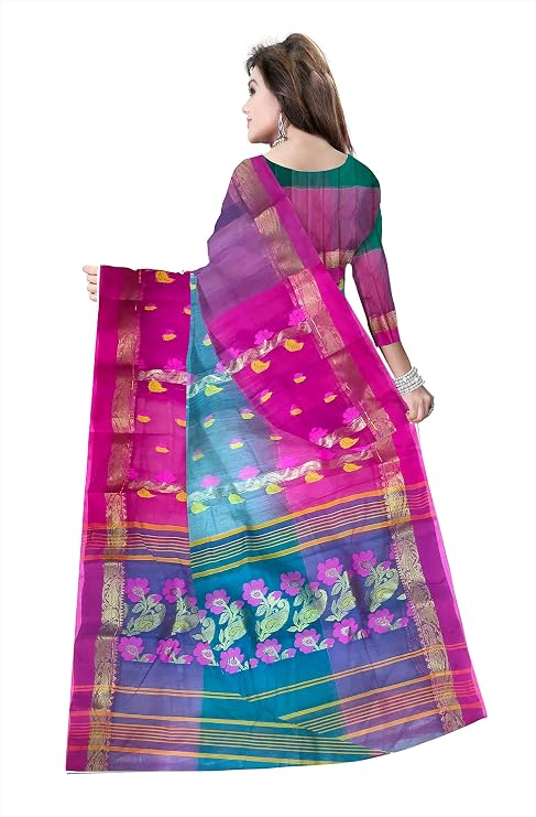 Pradip Fabrics Woven Tant Silk Blend Saree