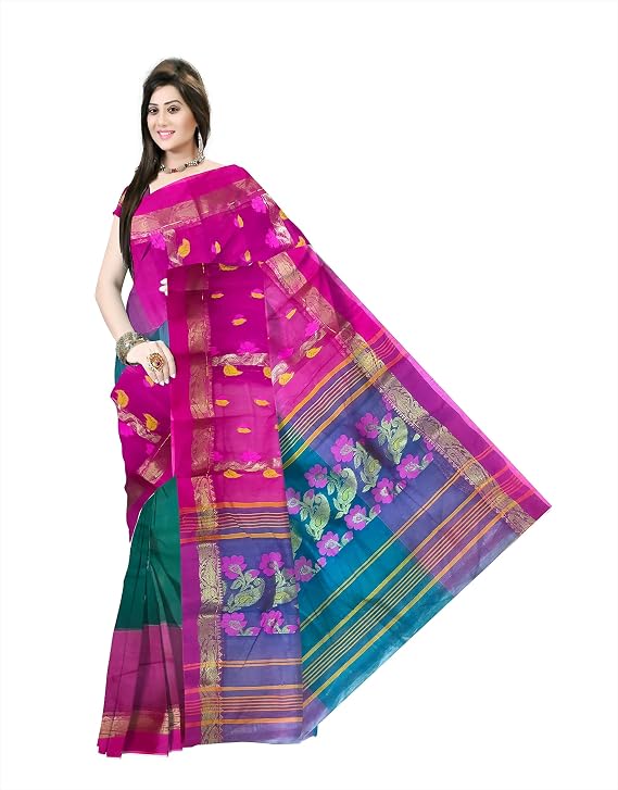 Pradip Fabrics Woven Tant Silk Blend Saree