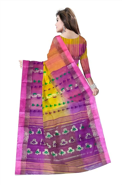 Pradip Fabrics Woven Tant Silk Blend Saree