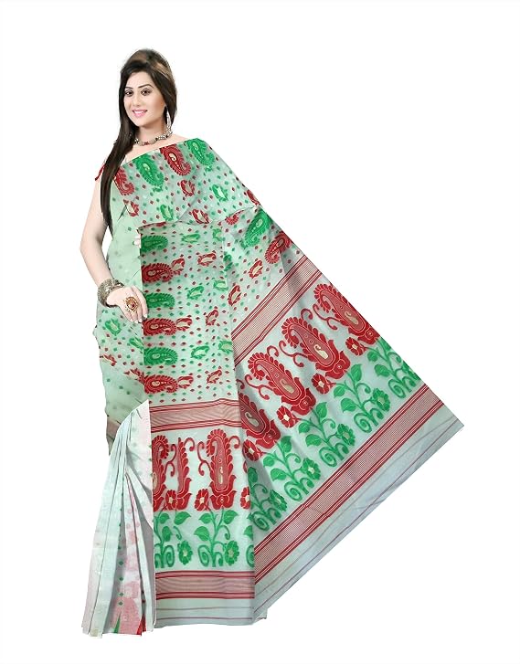 Pradip Fabrics Woven Jamdani Pure Cotton Saree