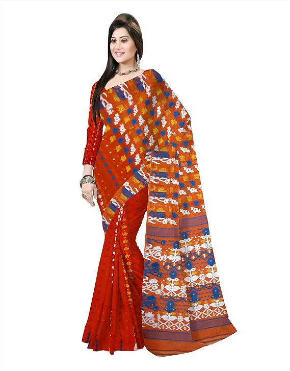 Pradip Fabrics Woven Jamdani Pure Cotton Saree