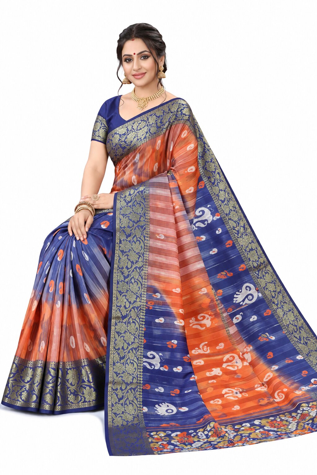 Pradip Fabrics Ethnic Women's Tant Silk Saree