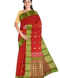 Pradip Fabrics Ethnic Women's Sat Khela Allover Tant Silk Saree 