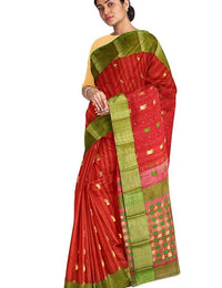 Pradip Fabrics Ethnic Women's Sat Khela Allover Tant Silk Saree 