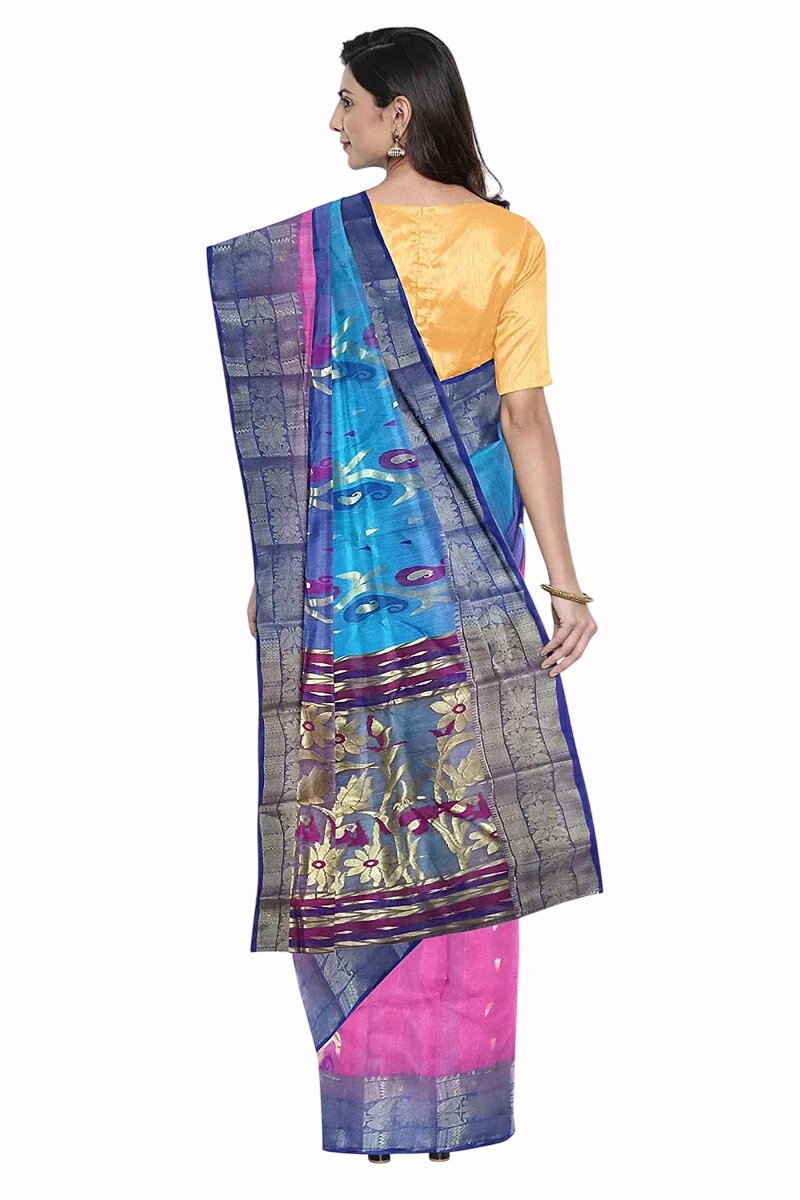 Pradip Fabrics Woven Tant Silk Blend Saree