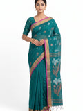 Pradip Fabrics Self Design Handloom Cotton Blend Saree.