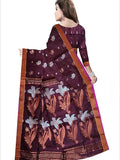 Pradip Fabrics Self Design Handloom Cotton Blend Saree.