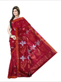 Pradip Fabrics Self Design Handloom Cotton Blend Saree.