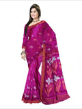 Pradip Fabrics Self Design Handloom Cotton Blend Saree.