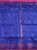 Pradip Fabrics Self Design Handloom Cotton Blend Saree (Yellow)
