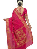 Pradip Fabrics Self Design Handloom Cotton Blend Saree (Yellow)