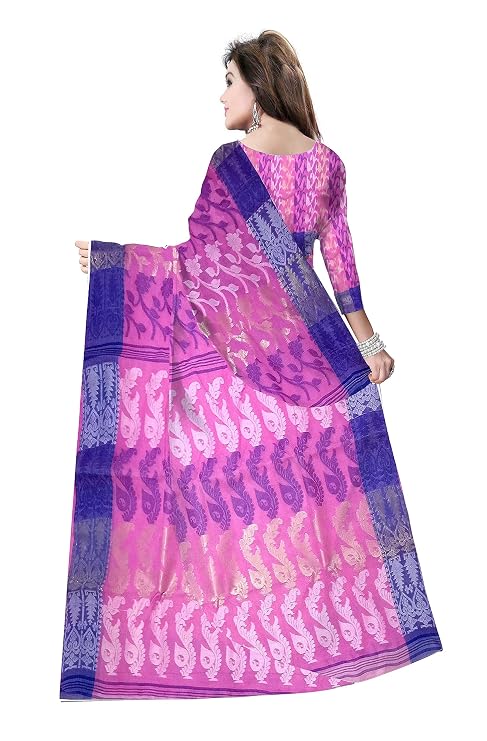 Pradip Fabrics Ethnic Women's Tant Cotton  All Over Dhakai Jamdami Saree