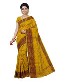 Pradip Fabrics Self Design Handloom Cotton Blend Saree (Yellow)